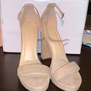Nude strap heels